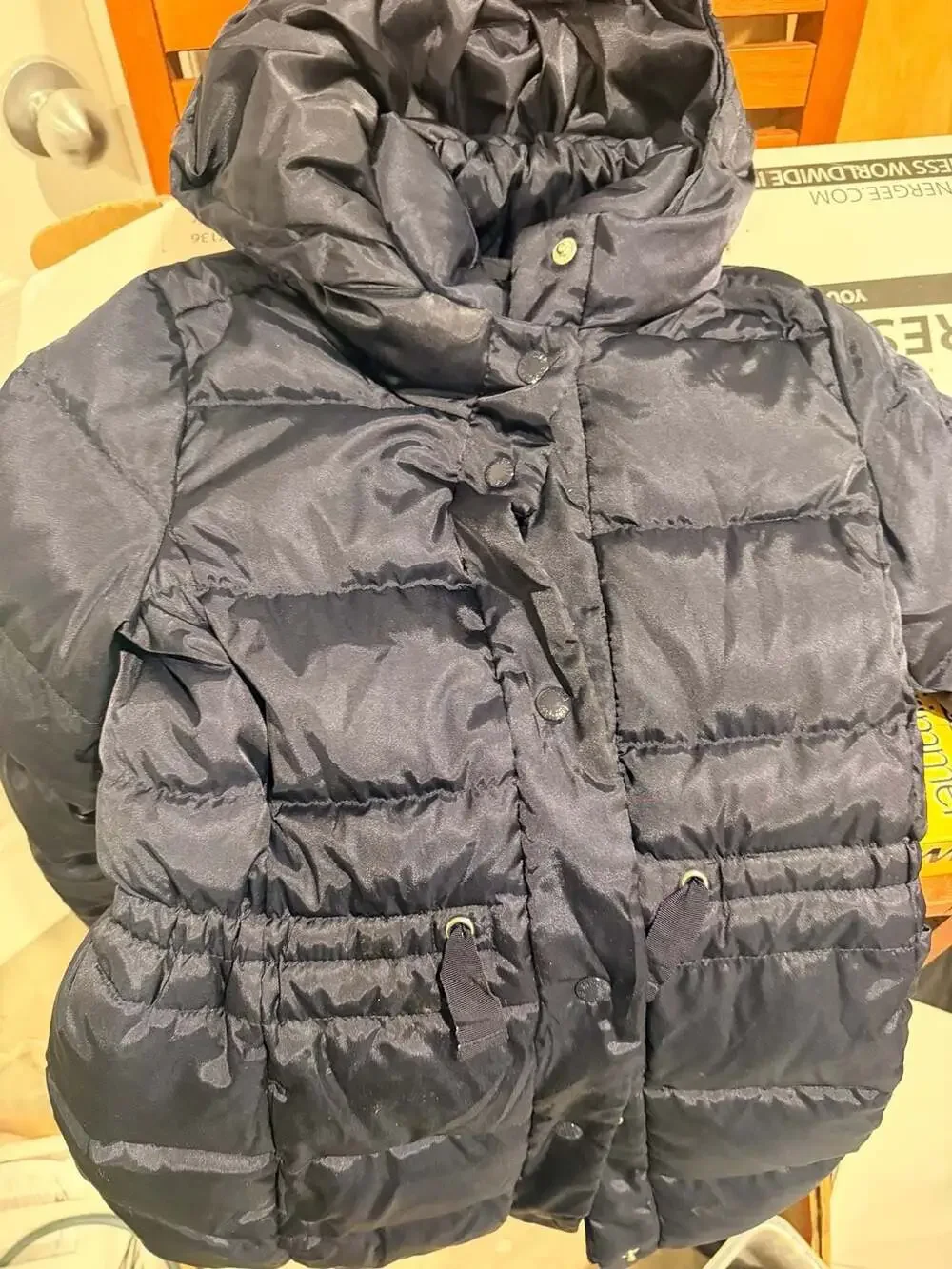 Gap Kids Girls Navy Blue Hooded Puffer Coat Jacket Size M Regular